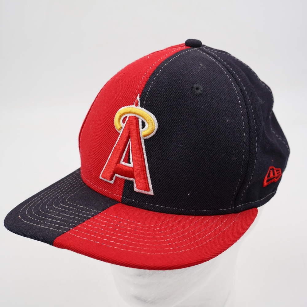 New Era 9FIFTY Los Angeles Angels Hat Mens OSFM Red Navy Split Snapback MLB